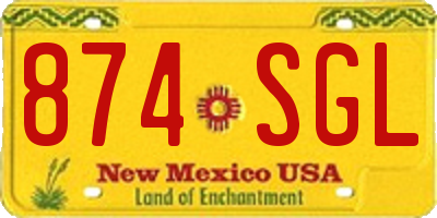 NM license plate 874SGL