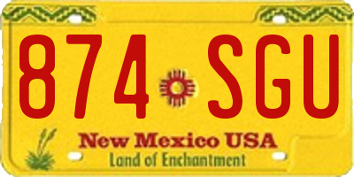 NM license plate 874SGU