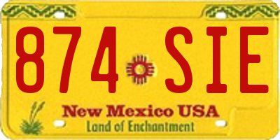 NM license plate 874SIE