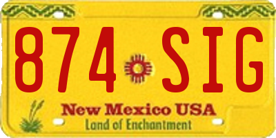 NM license plate 874SIG
