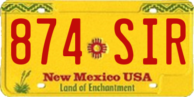 NM license plate 874SIR