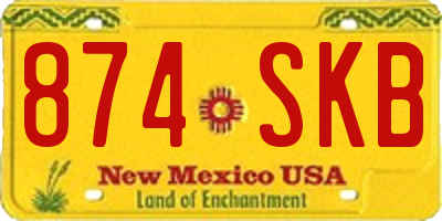 NM license plate 874SKB