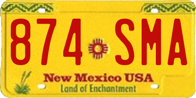 NM license plate 874SMA