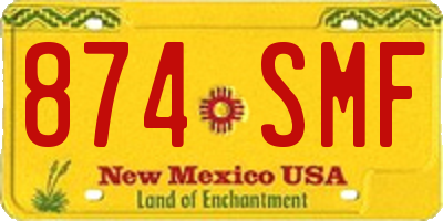 NM license plate 874SMF