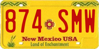 NM license plate 874SMW