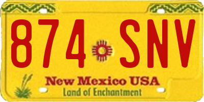NM license plate 874SNV