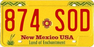 NM license plate 874SOD