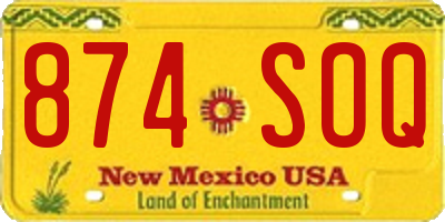 NM license plate 874SOQ