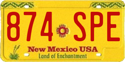 NM license plate 874SPE