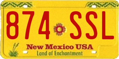 NM license plate 874SSL
