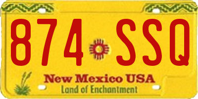 NM license plate 874SSQ