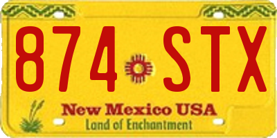 NM license plate 874STX