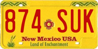 NM license plate 874SUK