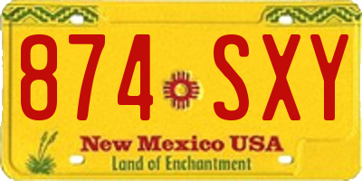 NM license plate 874SXY