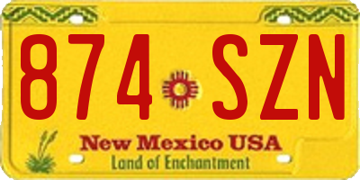 NM license plate 874SZN