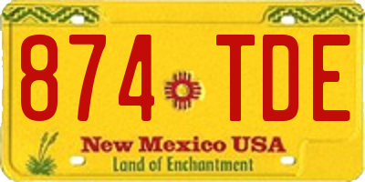 NM license plate 874TDE