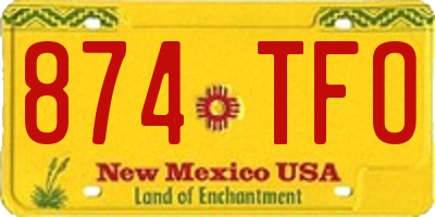 NM license plate 874TFO