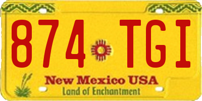 NM license plate 874TGI