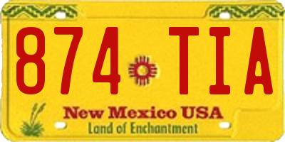 NM license plate 874TIA