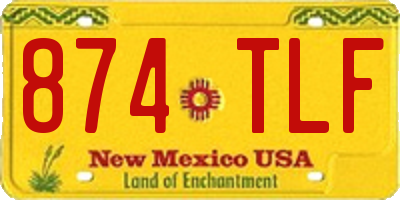 NM license plate 874TLF
