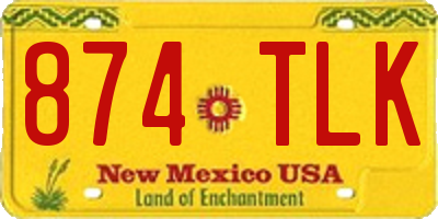 NM license plate 874TLK
