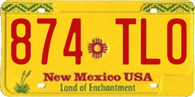 NM license plate 874TLO