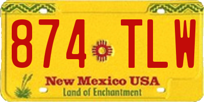NM license plate 874TLW