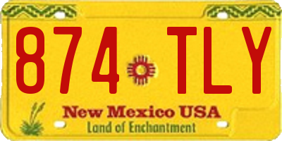 NM license plate 874TLY