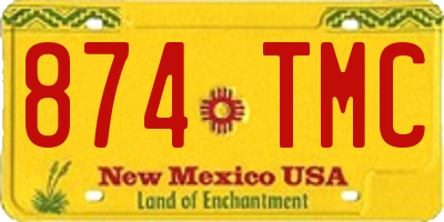 NM license plate 874TMC