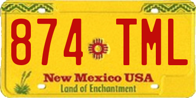 NM license plate 874TML