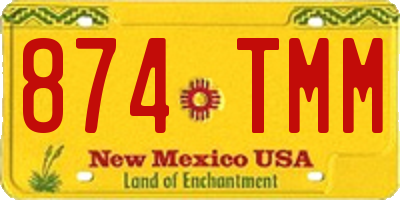 NM license plate 874TMM