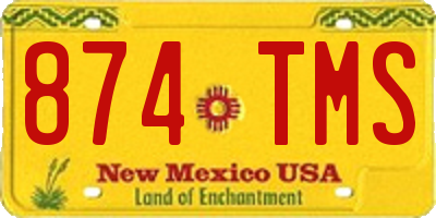 NM license plate 874TMS