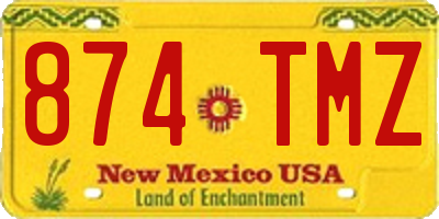 NM license plate 874TMZ