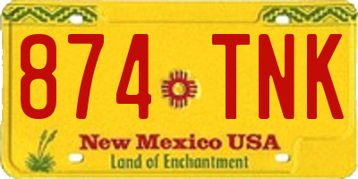 NM license plate 874TNK