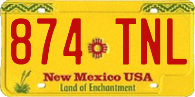 NM license plate 874TNL