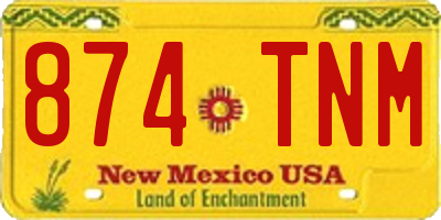 NM license plate 874TNM