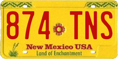 NM license plate 874TNS
