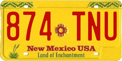 NM license plate 874TNU