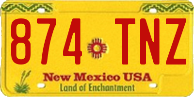 NM license plate 874TNZ