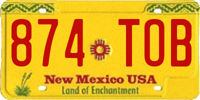 NM license plate 874TOB
