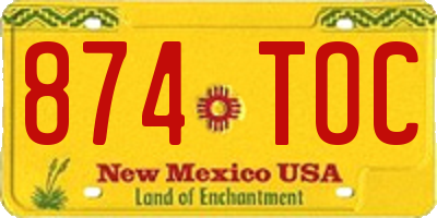 NM license plate 874TOC