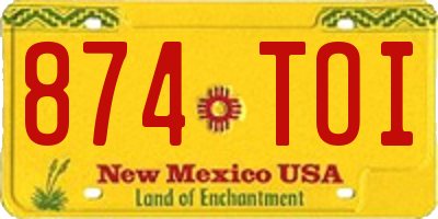 NM license plate 874TOI