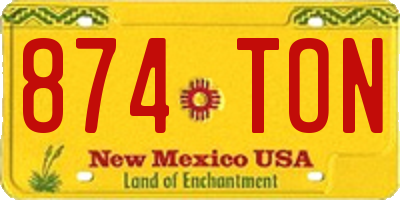 NM license plate 874TON