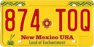 NM license plate 874TOQ