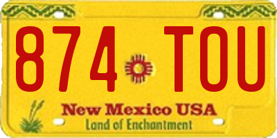 NM license plate 874TOU