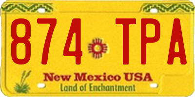 NM license plate 874TPA