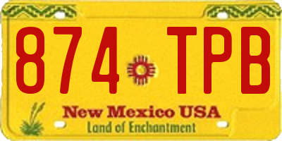 NM license plate 874TPB