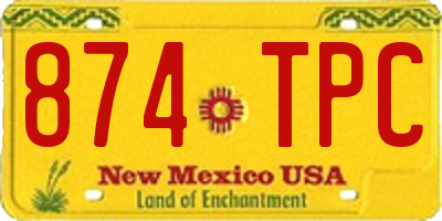 NM license plate 874TPC