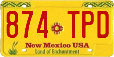 NM license plate 874TPD