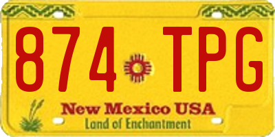 NM license plate 874TPG